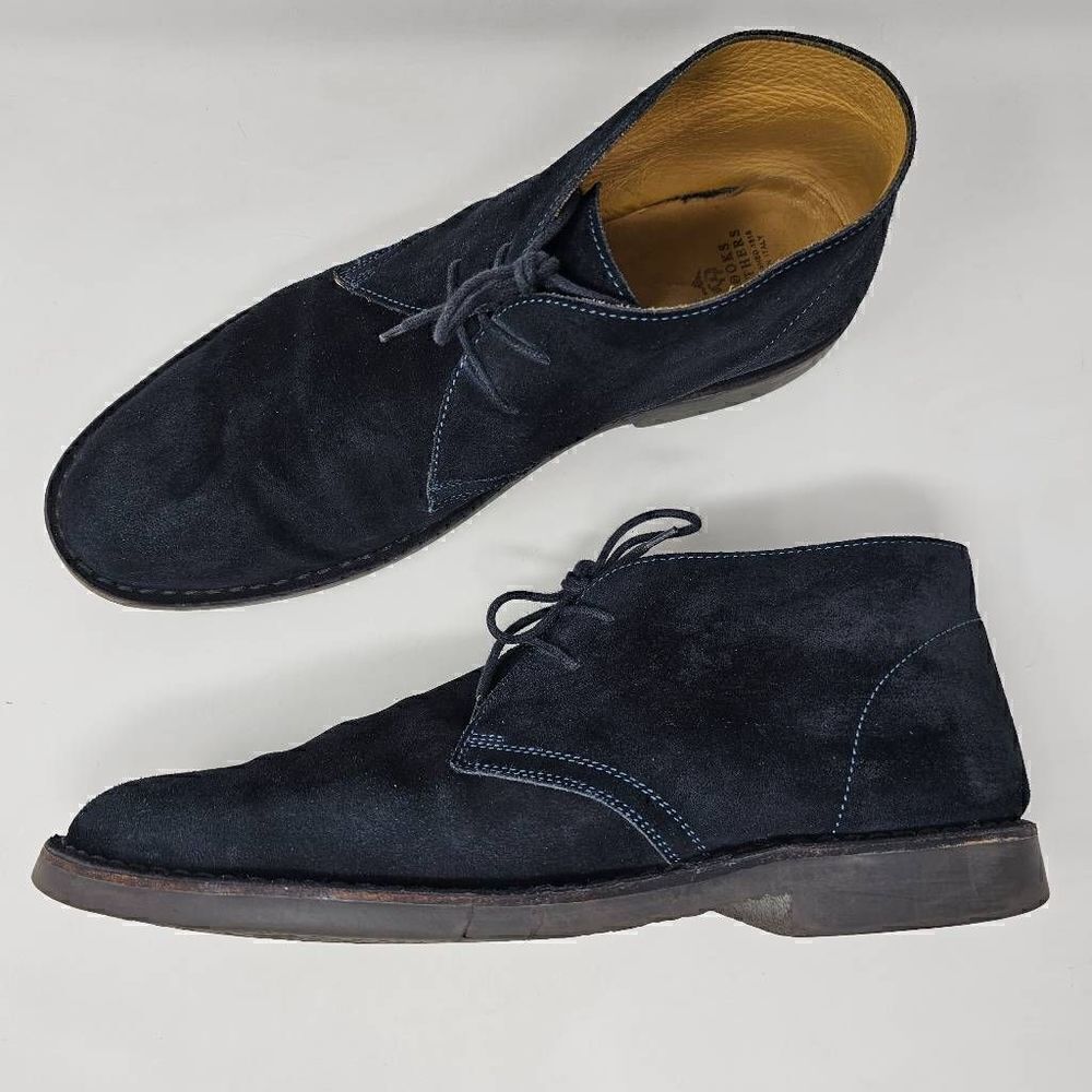 BROOKS BROTHERS MADE IN ITALY BLUE SUEDE LEATHER CHUKKA BOOTS MENS SIZE 13